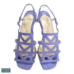 Christian Louboutin Purple Suede Strappy Sandals Heels Size 39 Women’s Italy